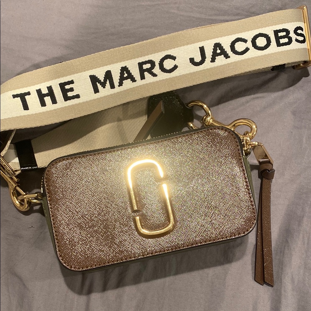 Marc Jacobs Brown Crossbody Bag with Gold Accents
